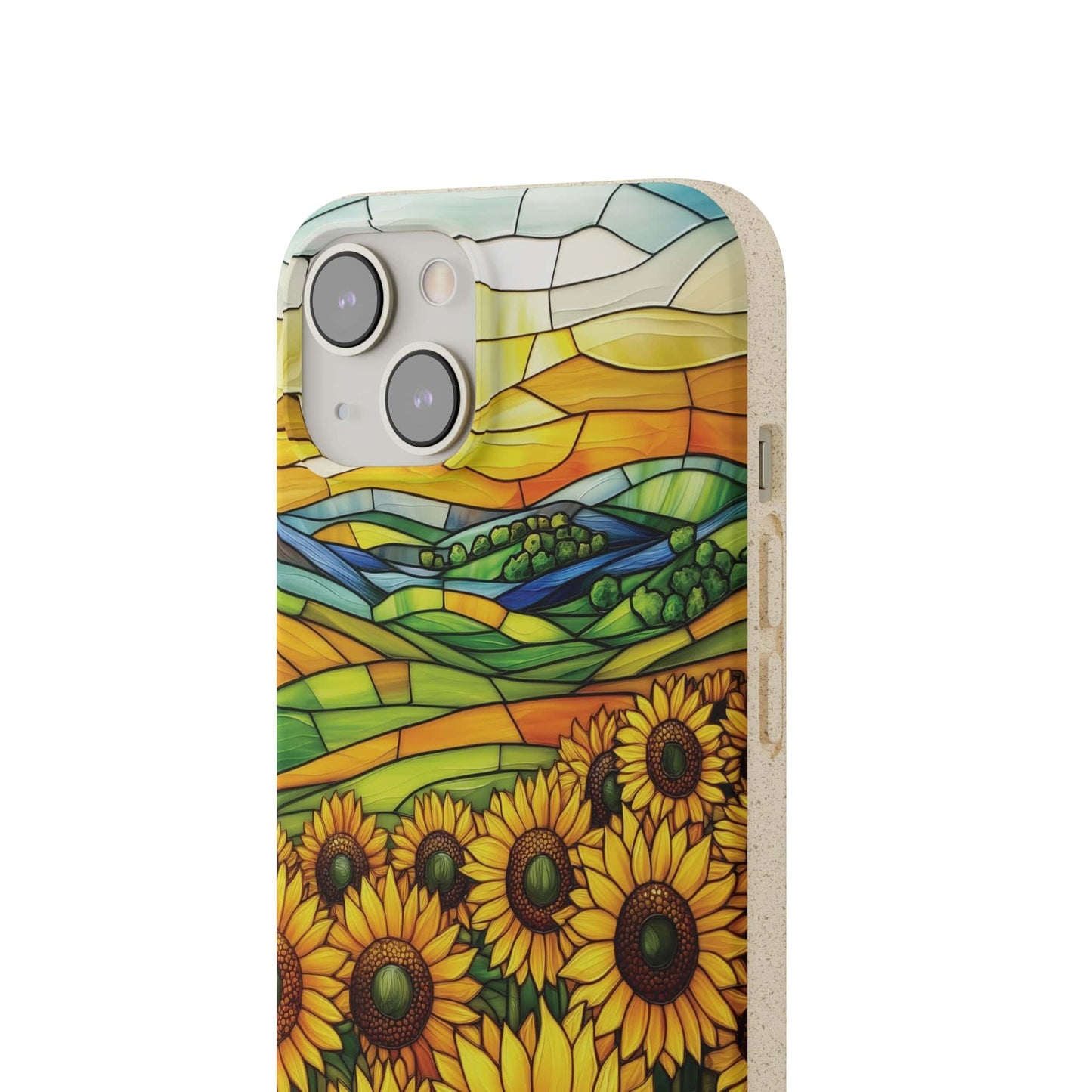 Stepping Green Phone Case Sunflowers Stained Glass Bio Case