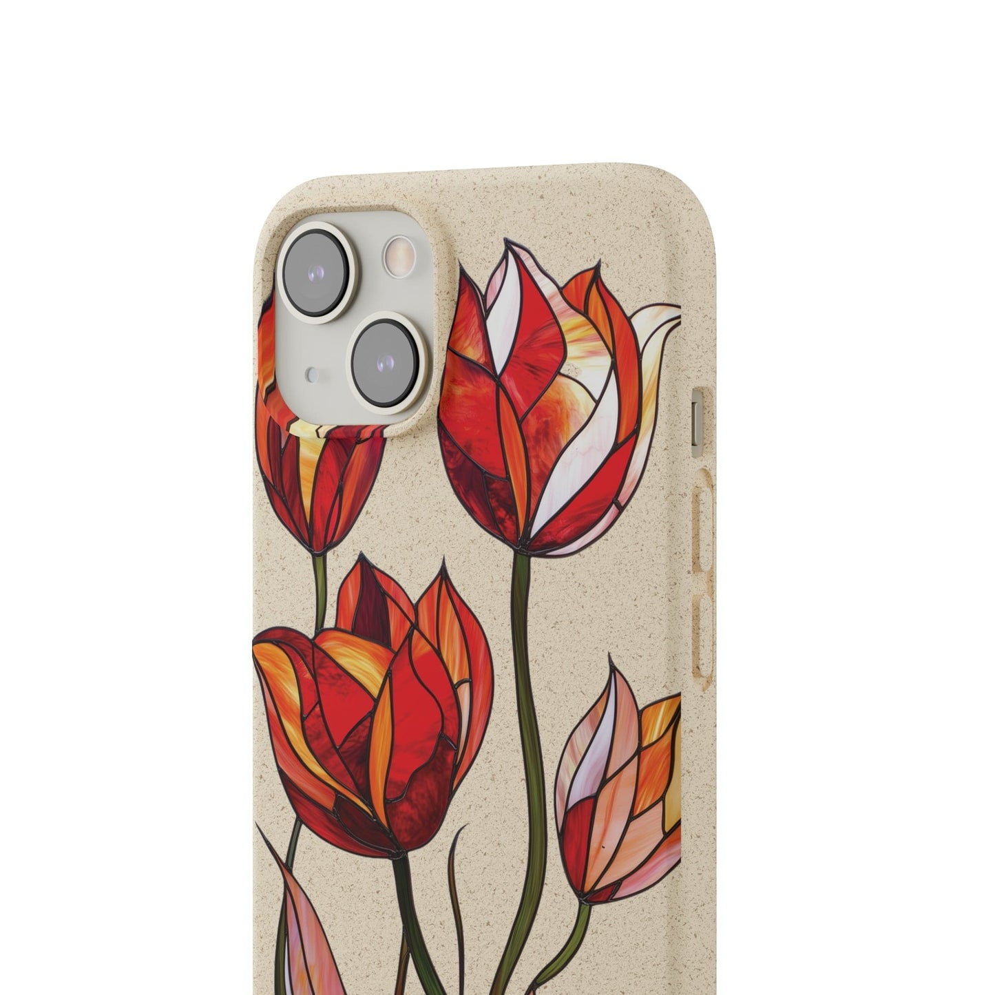 Stepping Green Phone Case Tulip Stained Glass Bio Case