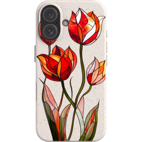 Stepping Green Phone Case Tulip Stained Glass Bio Case