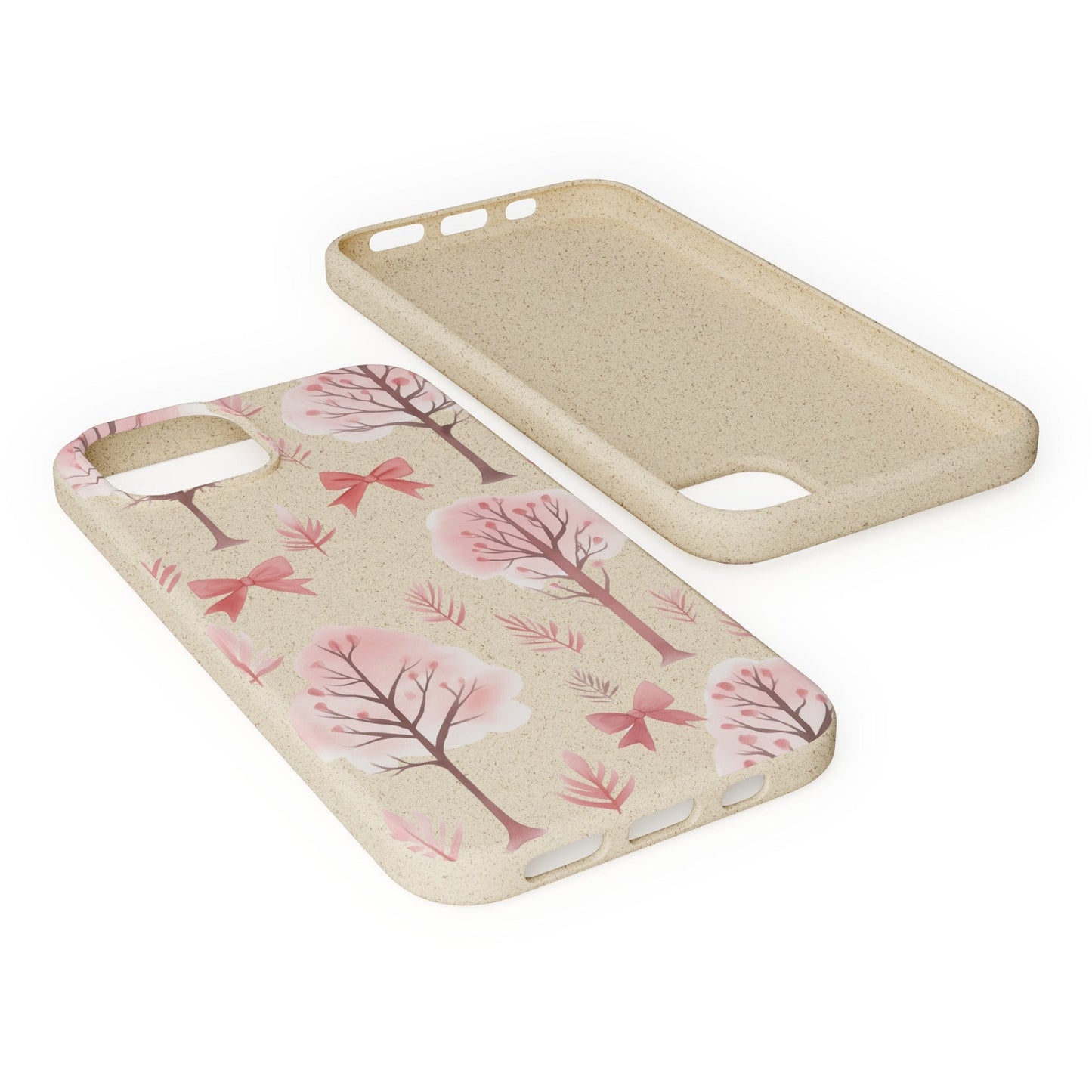 Stepping Green Phone Case Watercolor Bows and Trees 2 Bio Case