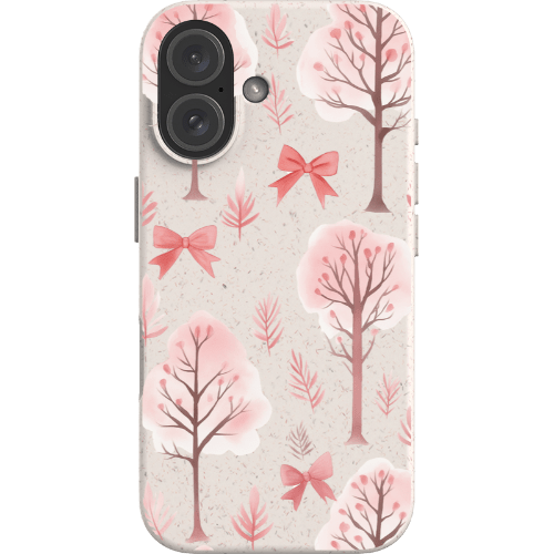 Stepping Green Phone Case Watercolor Bows and Trees 2 Bio Case
