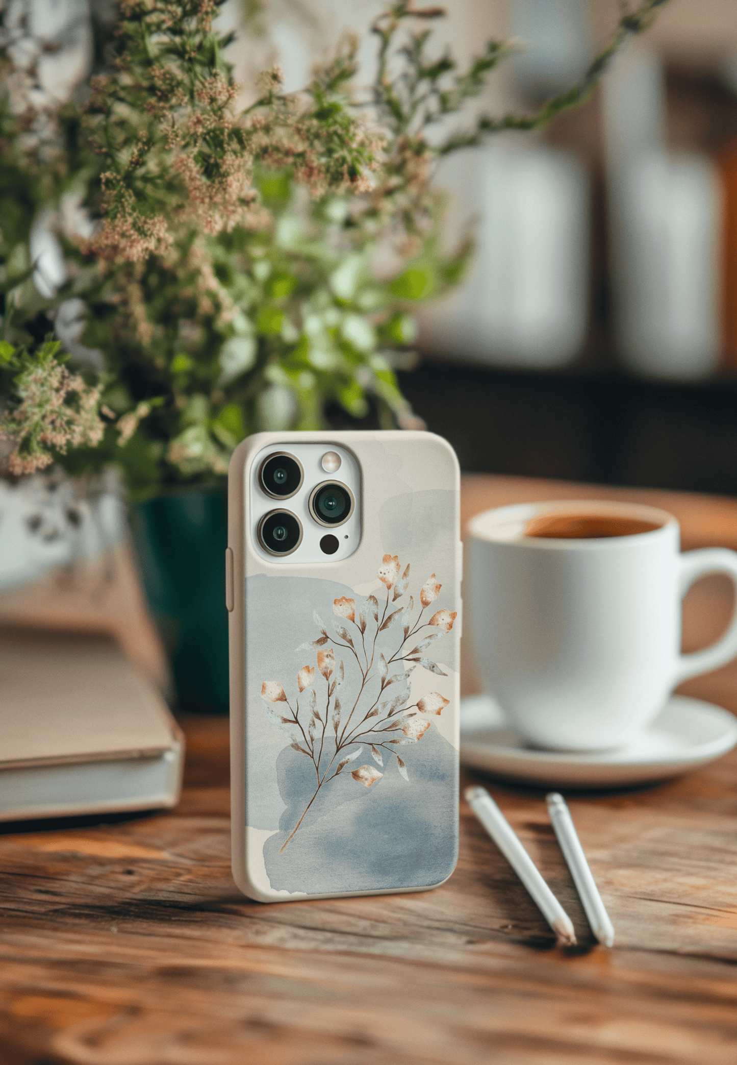 Stepping Green Phone Case Watercolor Floral Blob 1 Bio Case