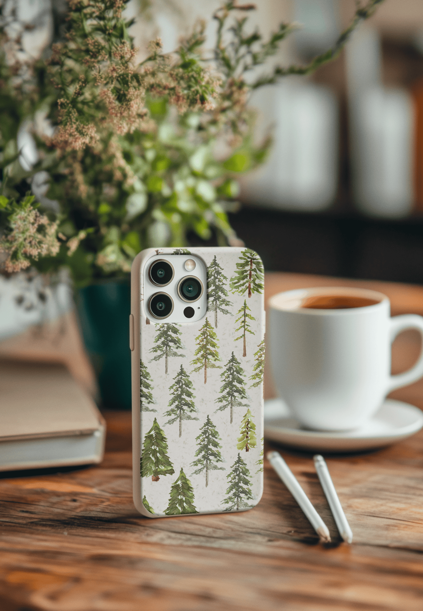 Stepping Green Phone Case Watercolor Forest Bio Case