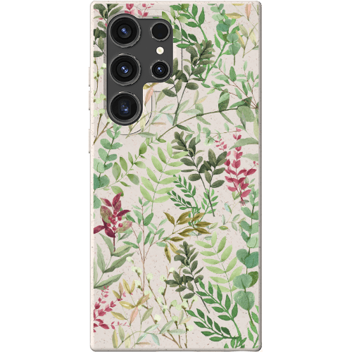 Stepping Green Phone Case Watercolor Green Leaves Bio Case