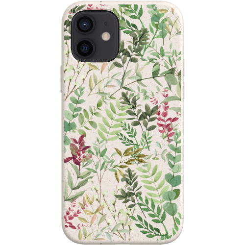 Stepping Green Phone Case Watercolor Green Leaves Bio Case