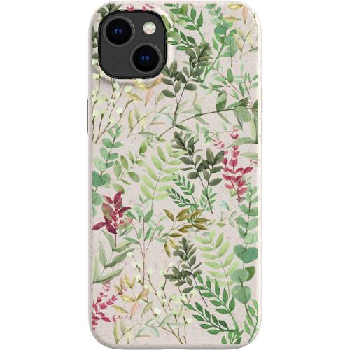 Stepping Green Phone Case Watercolor Green Leaves Bio Case