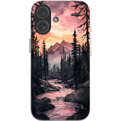 Stepping Green Phone Case Watercolor Mountain Sunset Bio Case