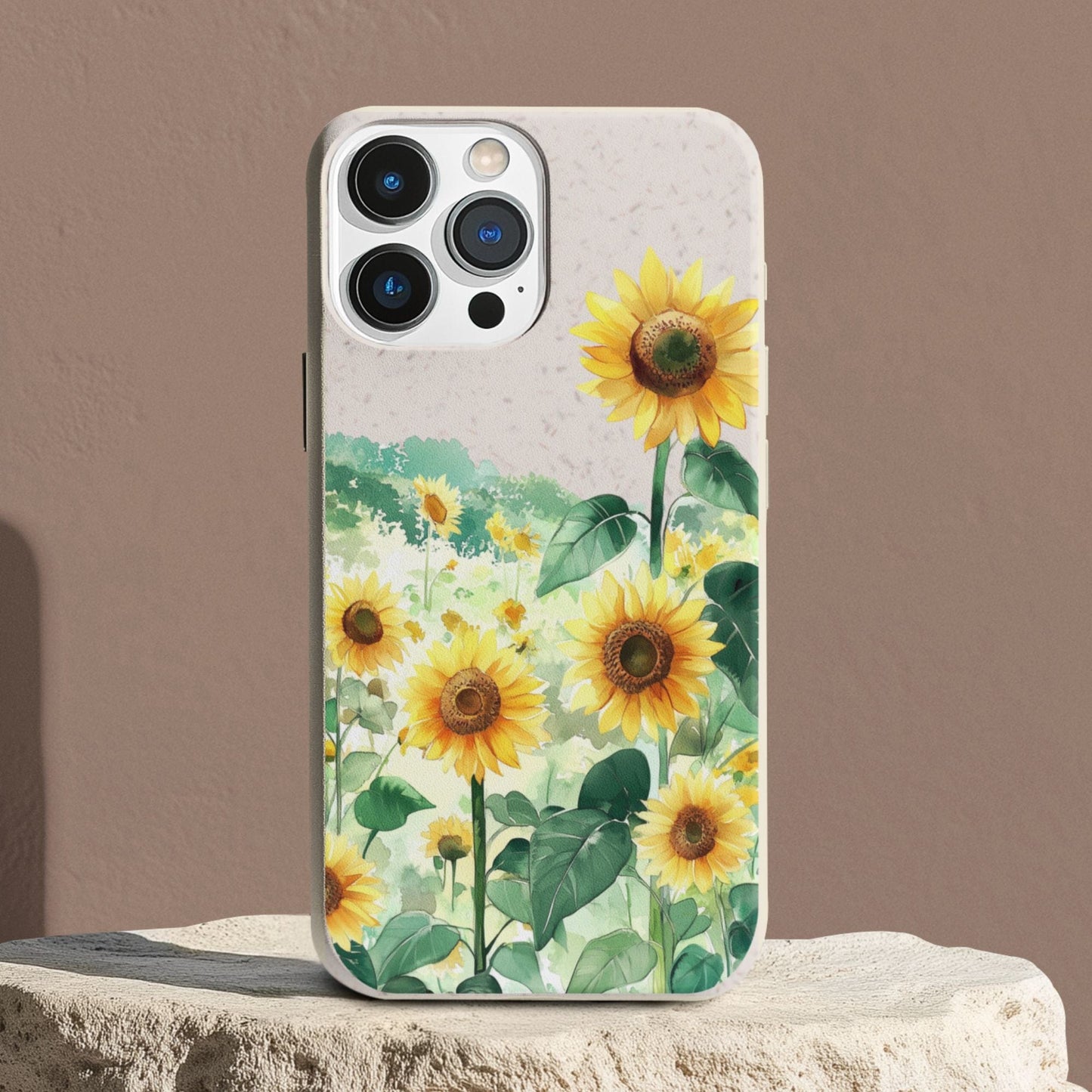 Stepping Green Phone Case Watercolor Sunflowers Bio Case