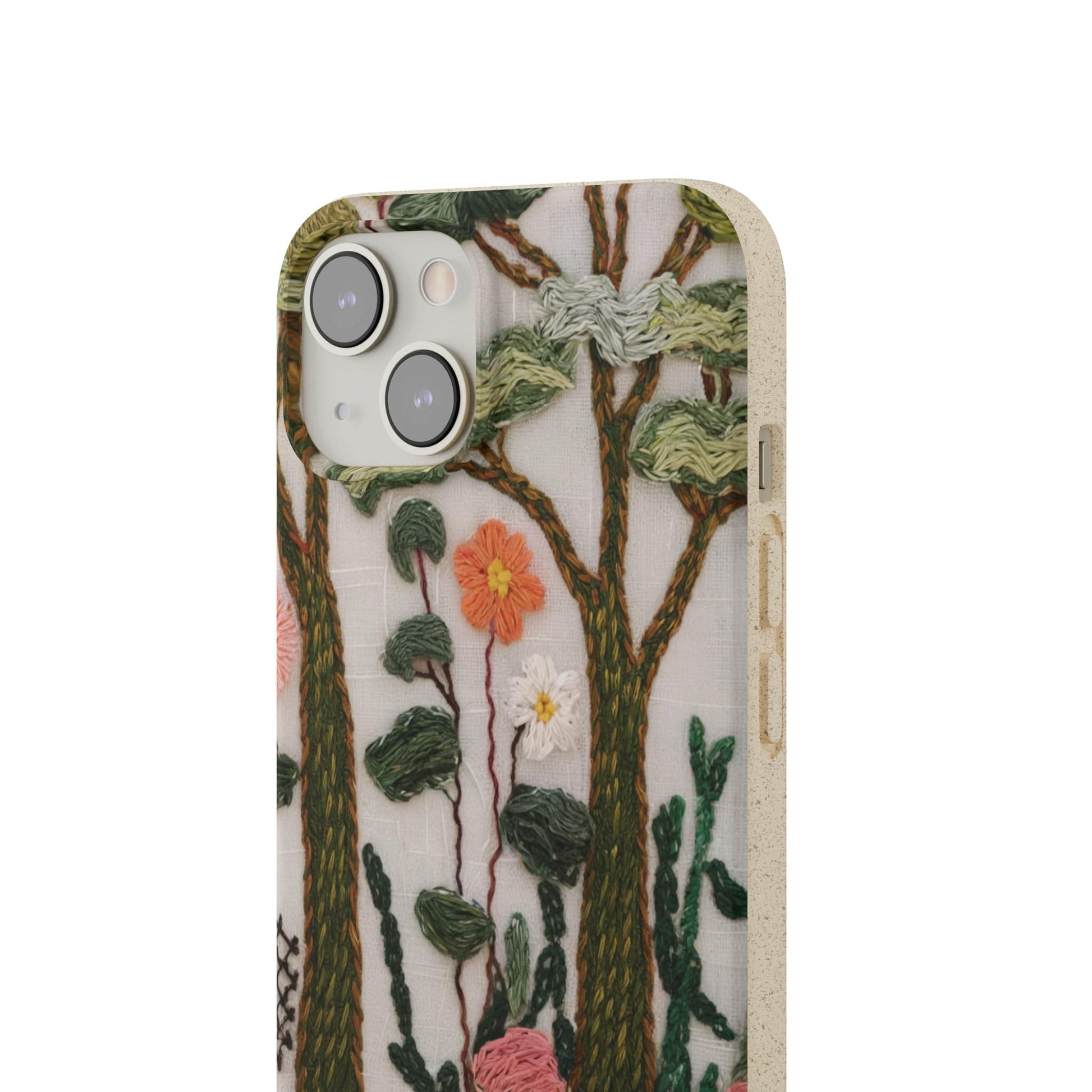 Stepping Green Phone Case Wildflower Forest Embroidered Look Bio Case