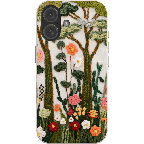 Stepping Green Phone Case Wildflower Forest Embroidered Look Bio Case