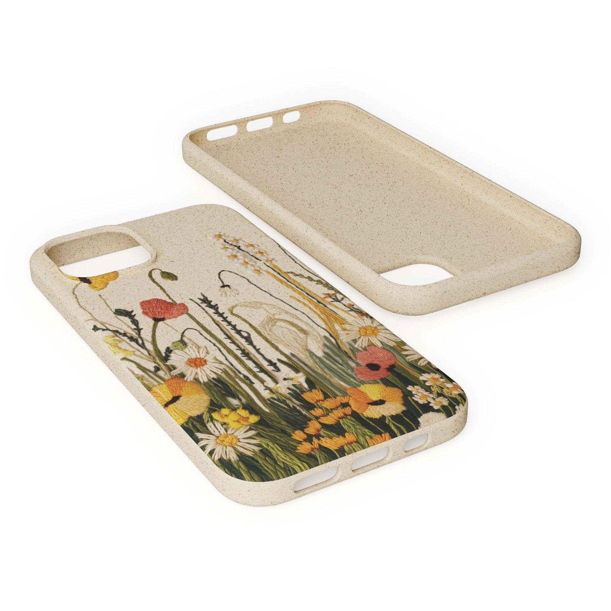 Stepping Green Phone Case Wildflowers Embroidered Look Bio Case