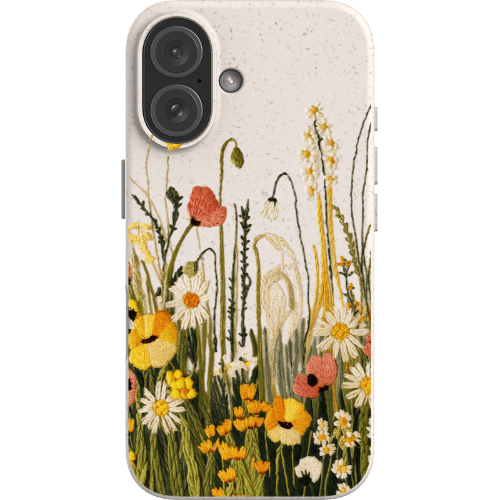 Stepping Green Phone Case Wildflowers Embroidered Look Bio Case