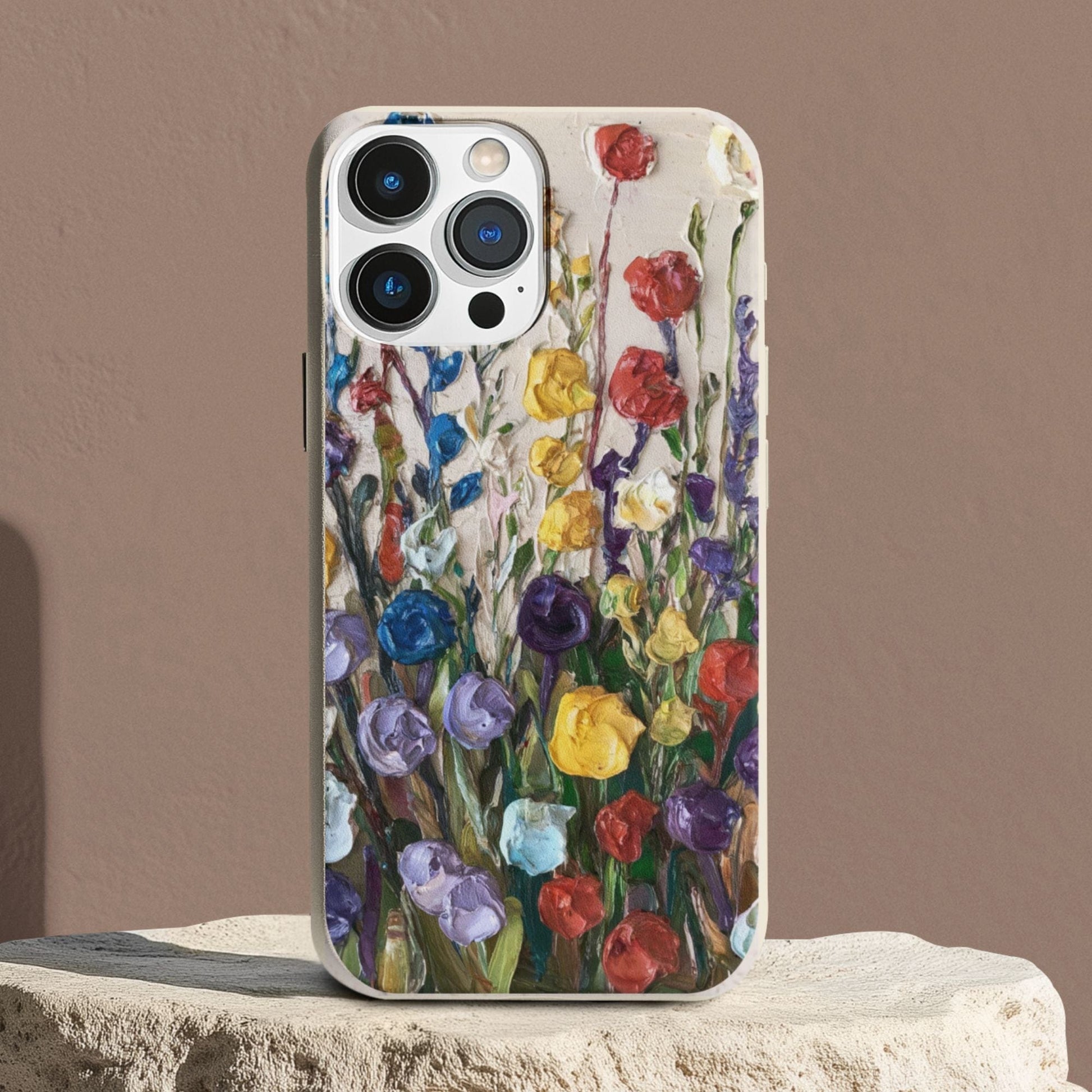Stepping Green Phone Case Wildflowers Oil Painting Bio Case