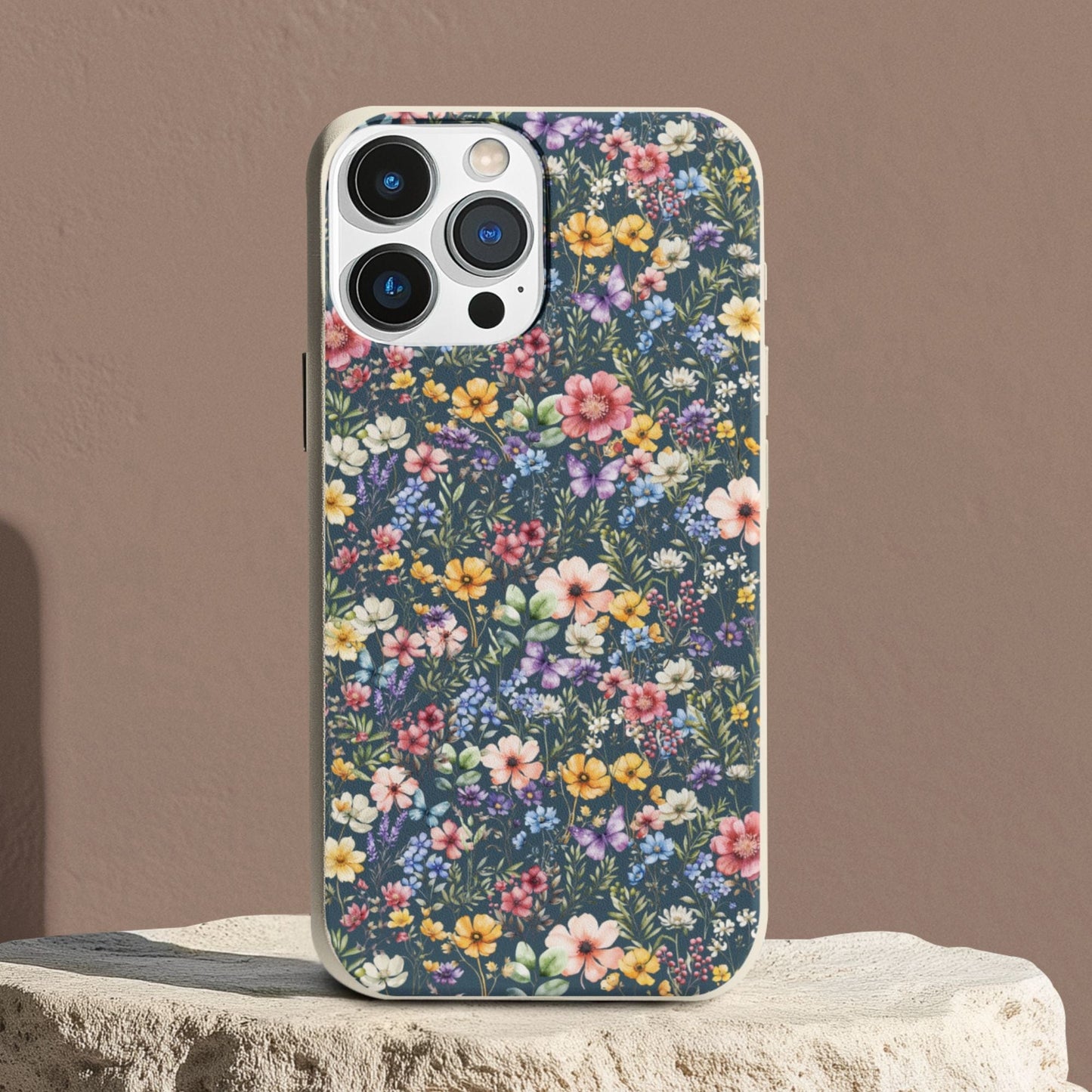 Stepping Green Phone Case Wildflowers on Blue Bio Case