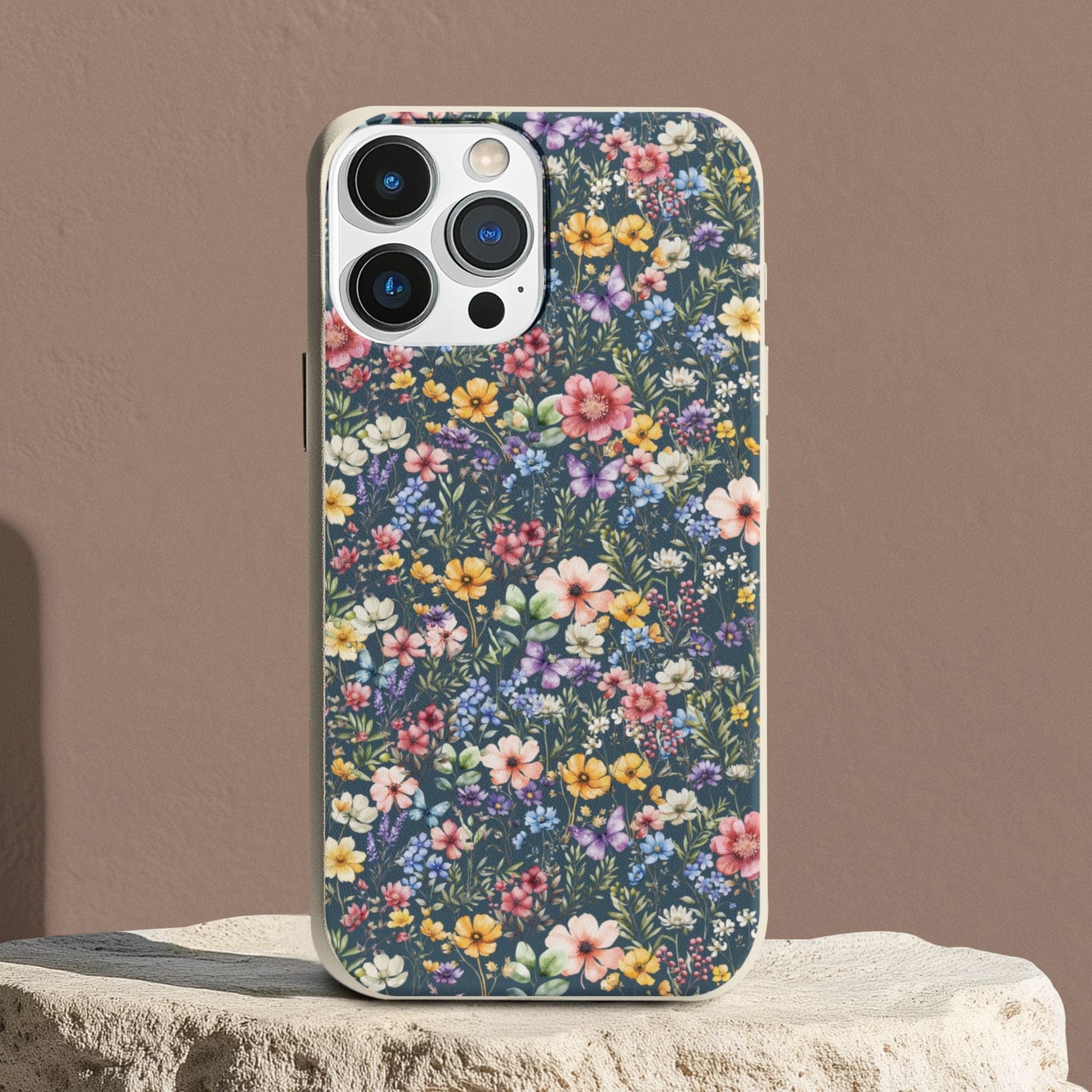 Stepping Green Phone Case Wildflowers on Blue Bio Case