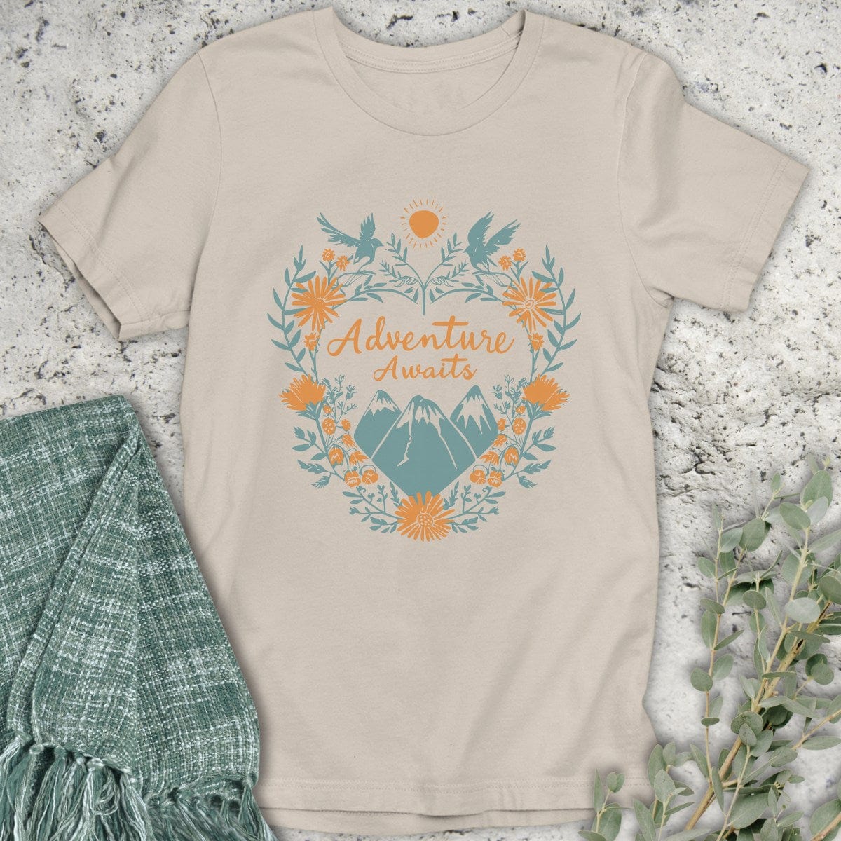 Stepping Green T-Shirt Adventure Awaits T-Shirt