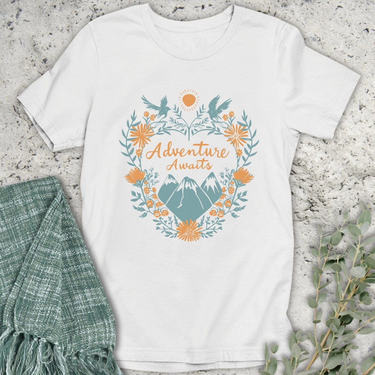 Stepping Green T-Shirt Adventure Awaits T-Shirt