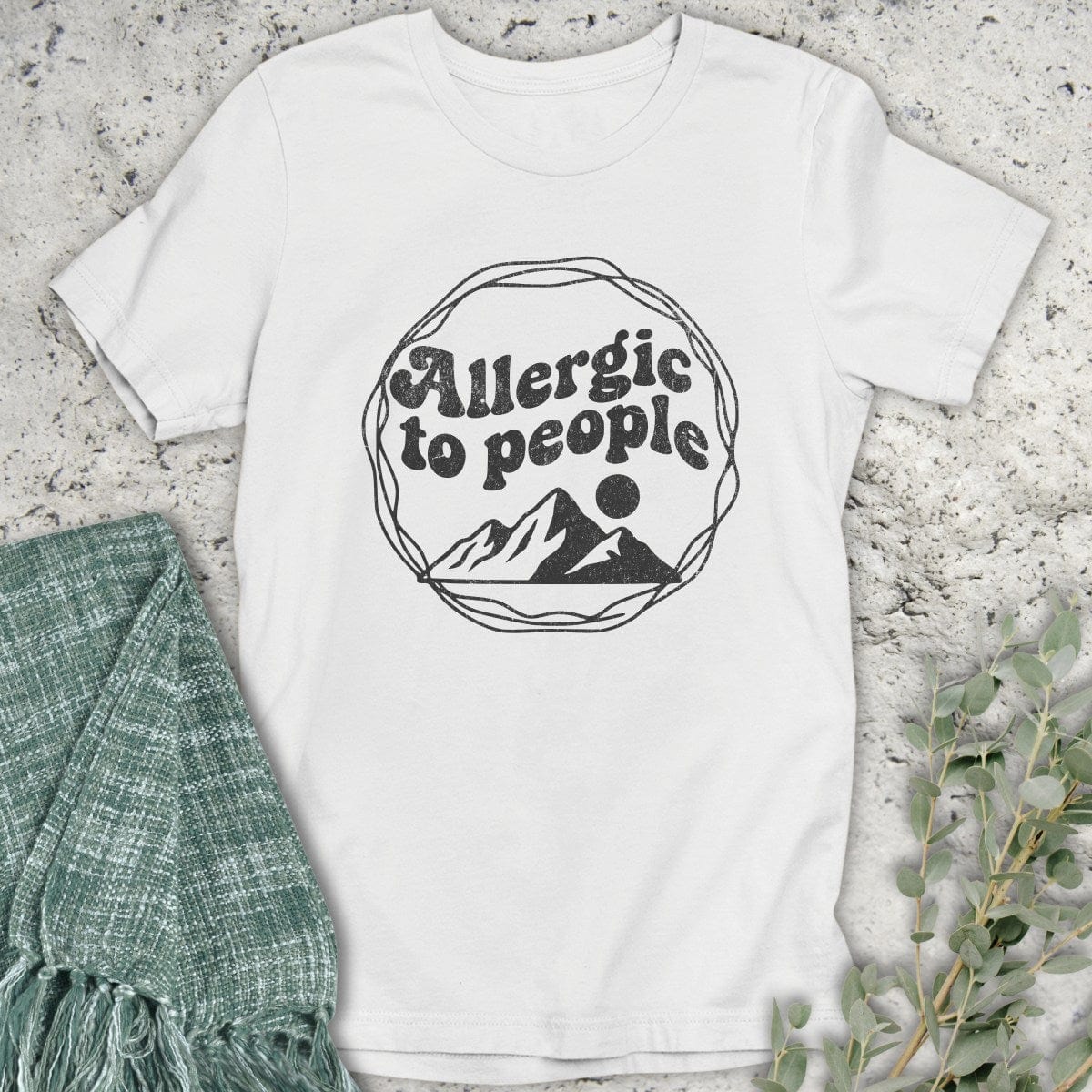 Stepping Green T-Shirt Allergic To People Circle T-Shirt