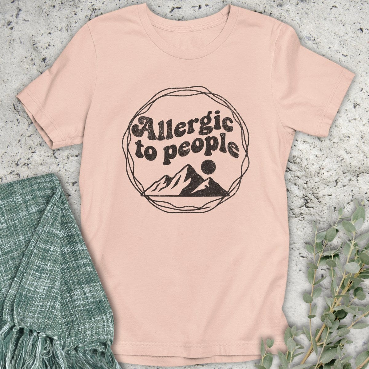 Stepping Green T-Shirt Allergic To People Circle T-Shirt