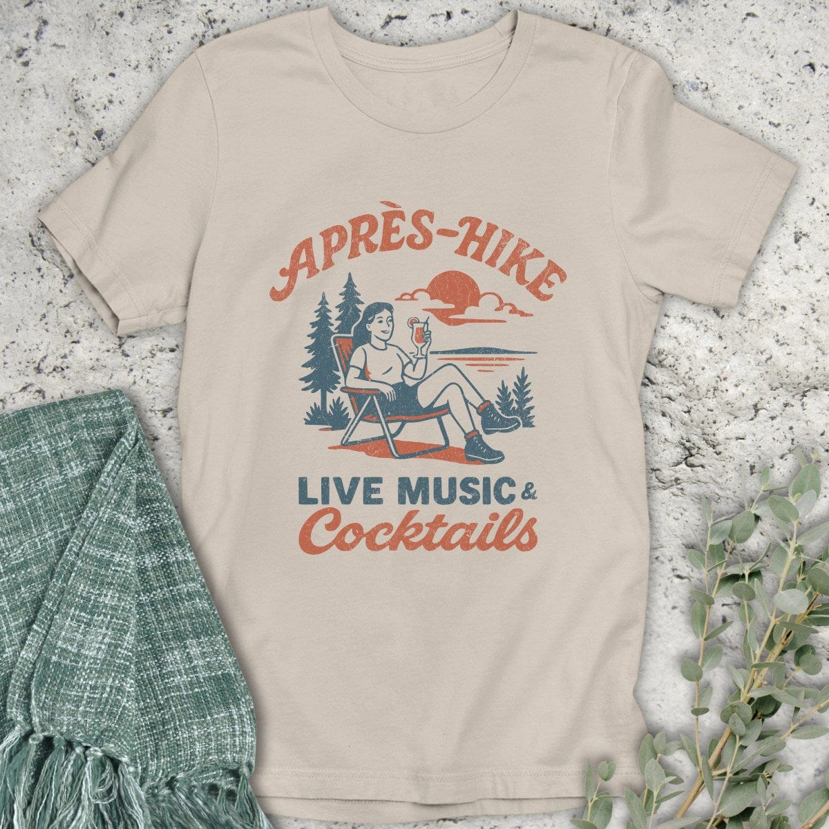 Stepping Green T-Shirt Après Hike Retro T-Shirt