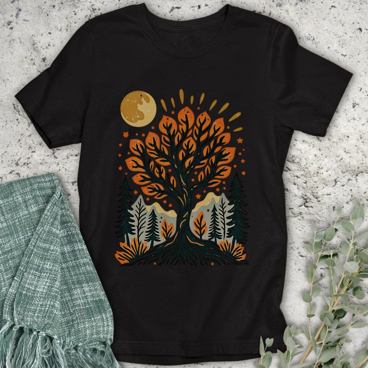 Stepping Green T-Shirt Autumn Tree T-Shirt