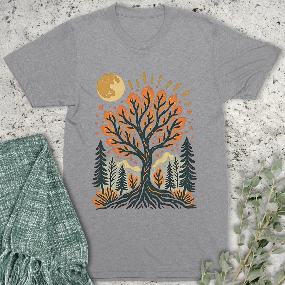 Stepping Green T-Shirt Autumn Tree T-Shirt
