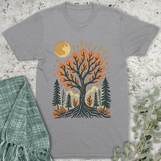 Stepping Green T-Shirt Autumn Tree T-Shirt