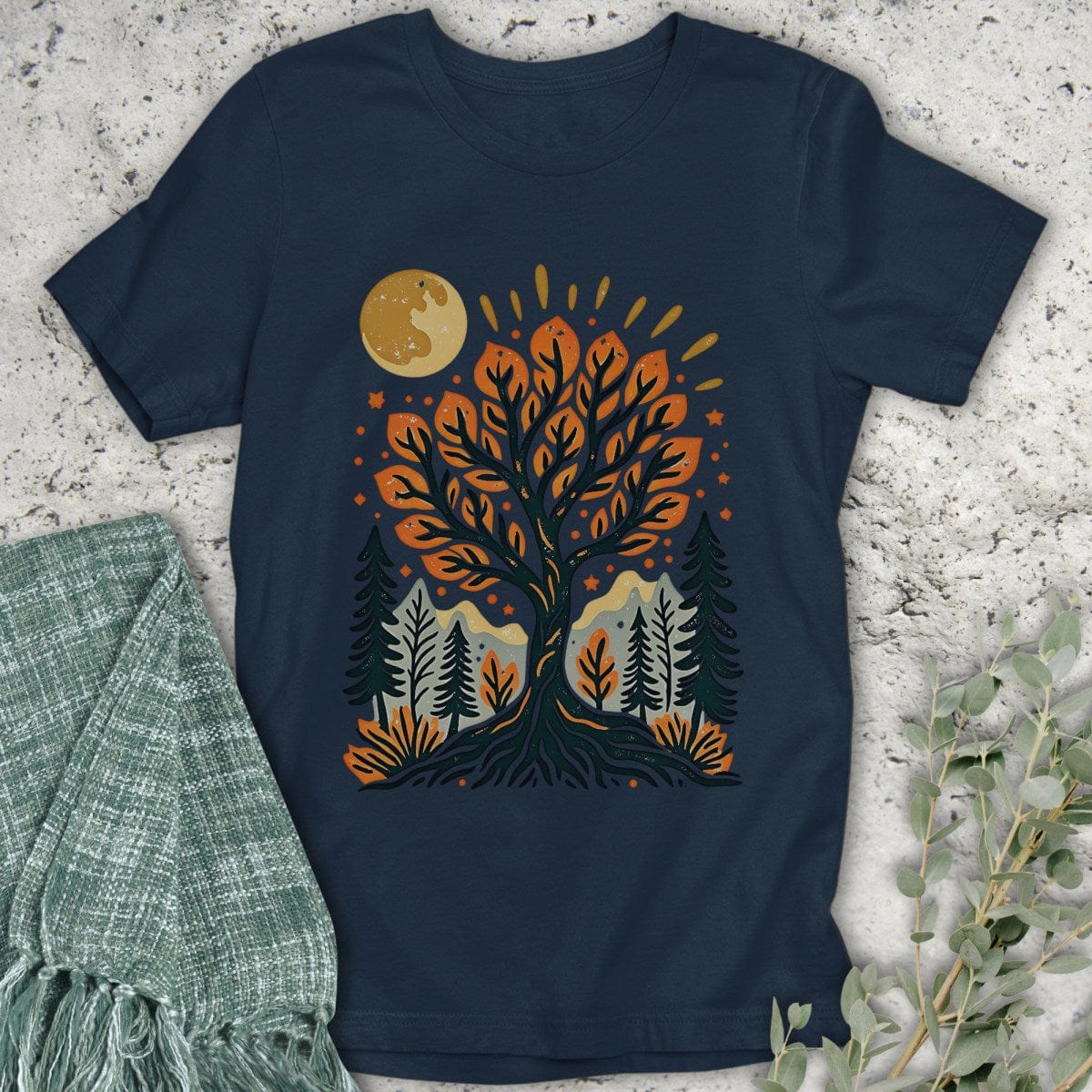 Stepping Green T-Shirt Autumn Tree T-Shirt
