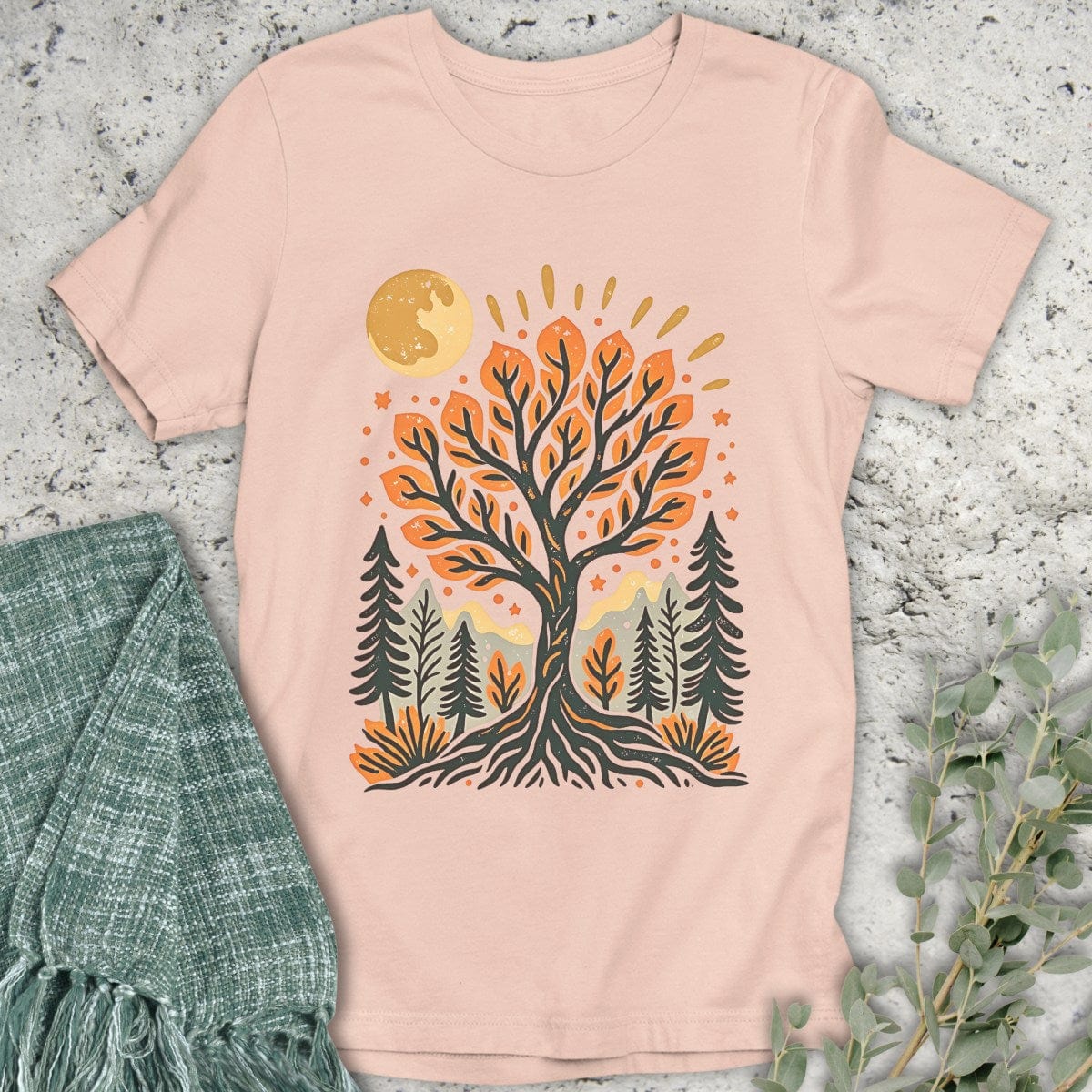Stepping Green T-Shirt Autumn Tree T-Shirt