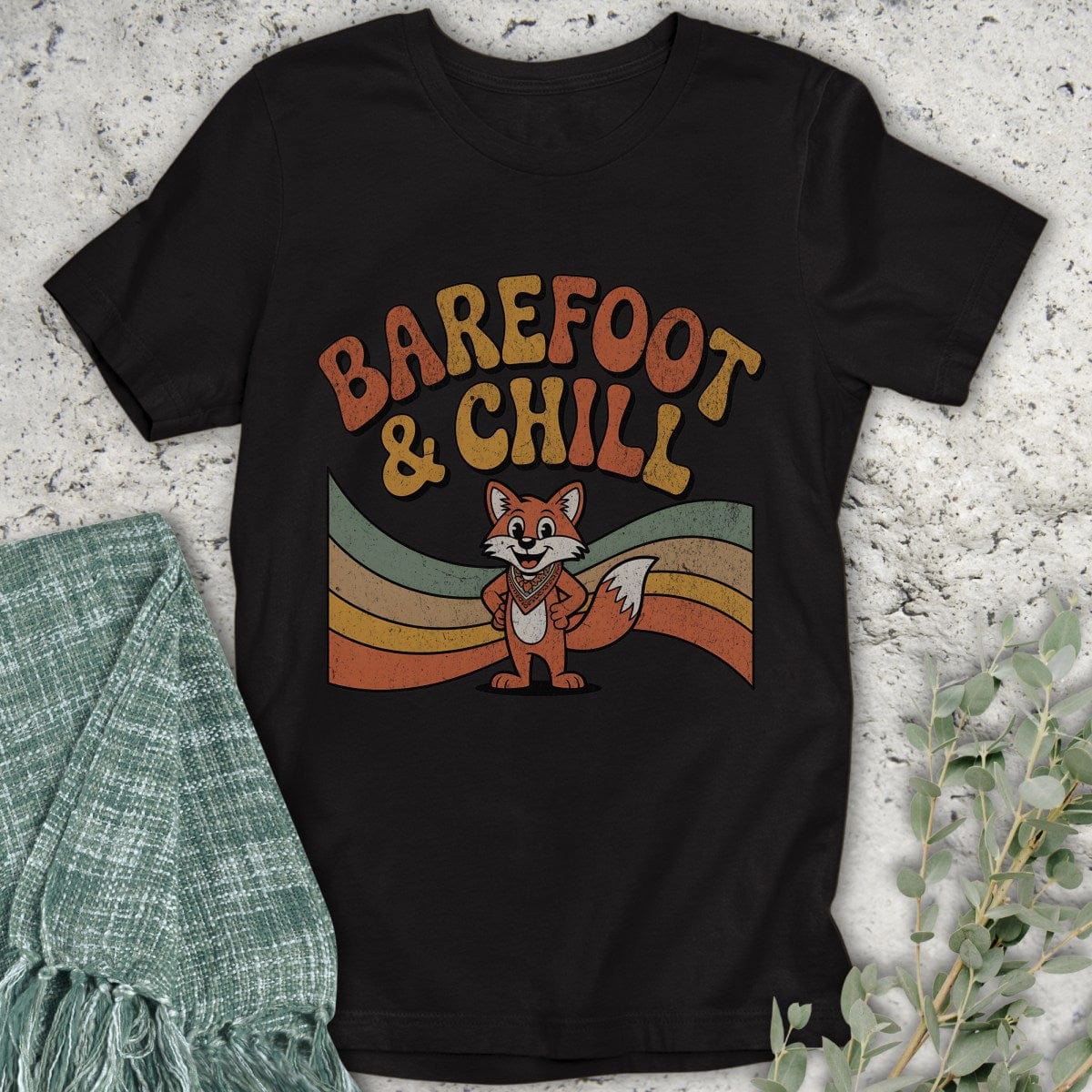 Stepping Green T-Shirt Barefoot Fox T-Shirt