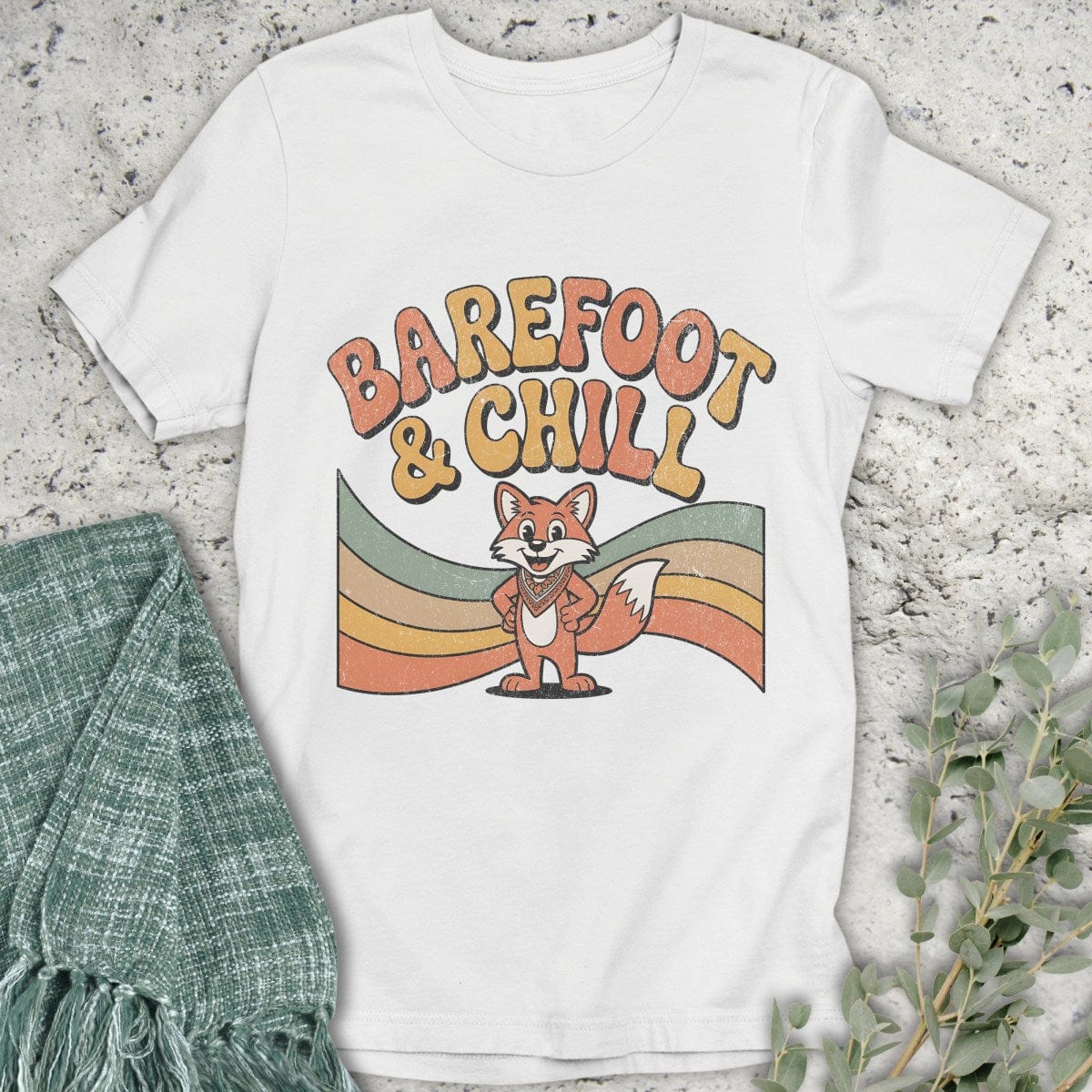 Stepping Green T-Shirt Barefoot Fox T-Shirt