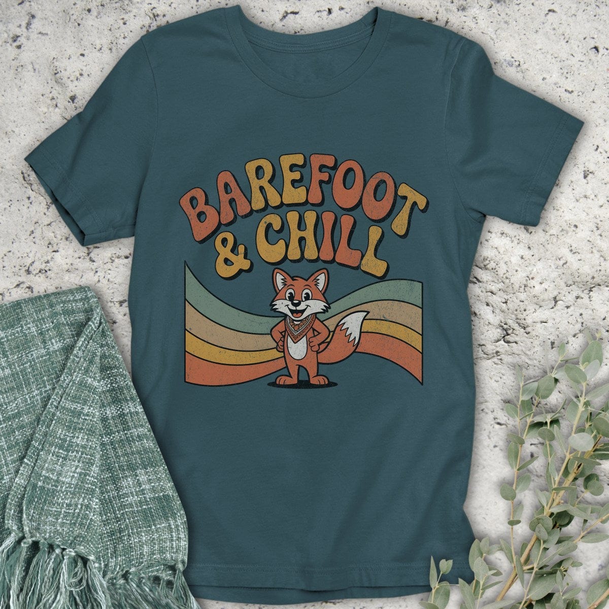 Stepping Green T-Shirt Barefoot Fox T-Shirt