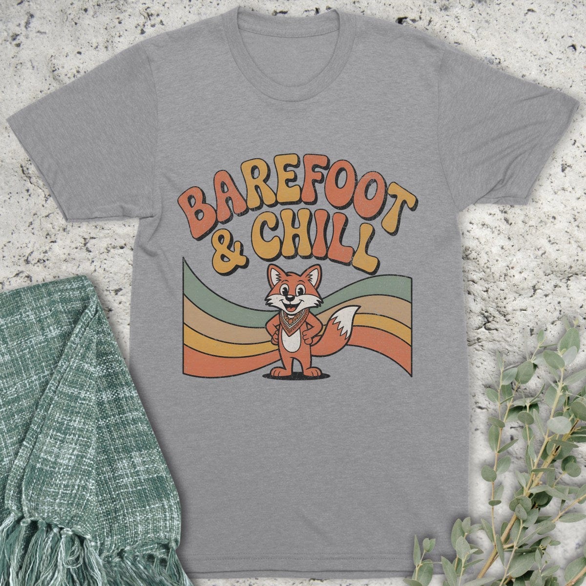 Stepping Green T-Shirt Barefoot Fox T-Shirt
