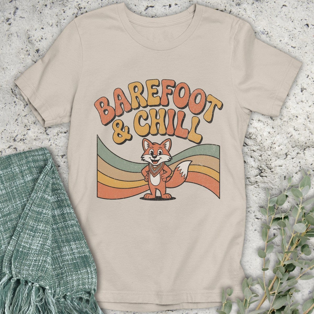 Stepping Green T-Shirt Barefoot Fox T-Shirt