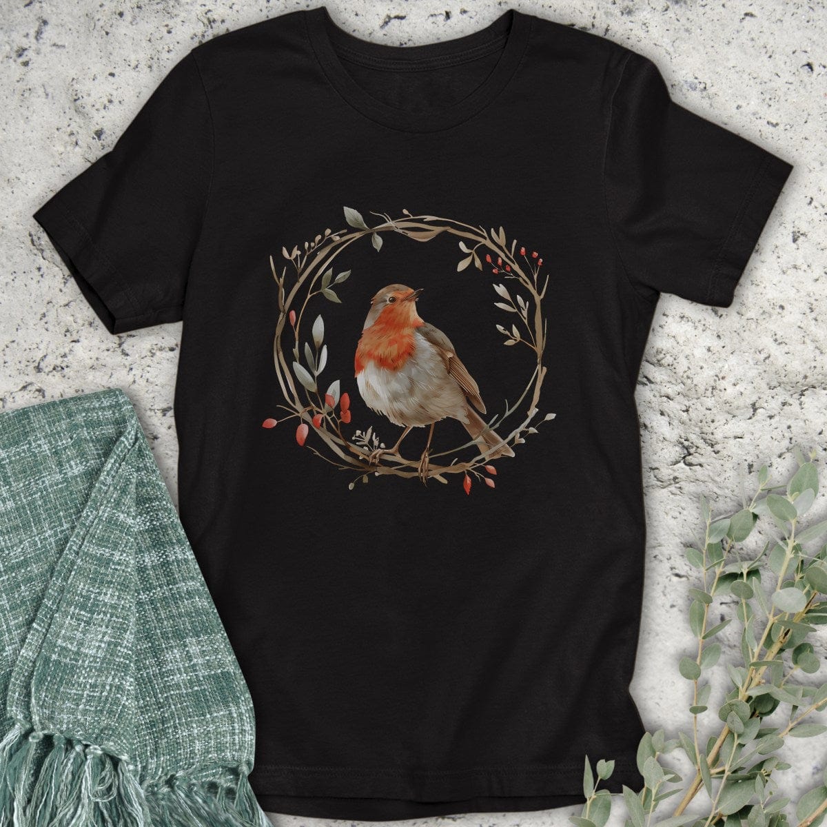 Stepping Green T-Shirt Bird Wreath T-Shirt