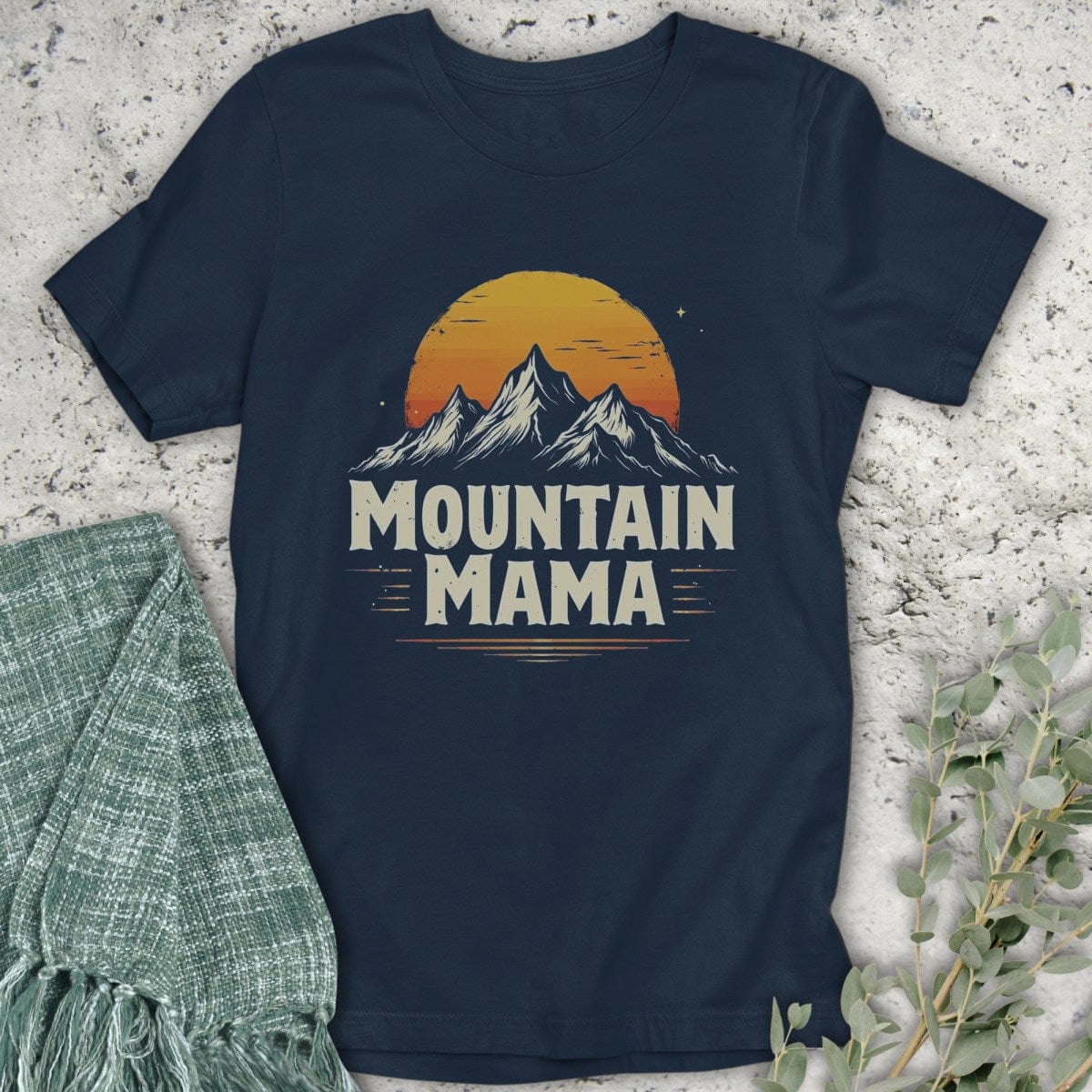 Stepping Green T-Shirt Block Mountain Mama T-Shirt