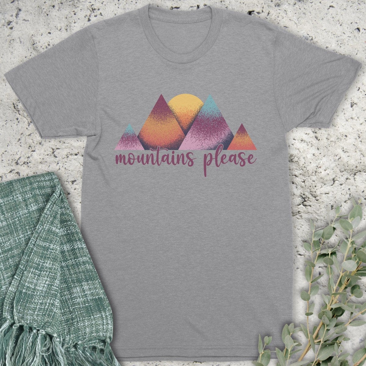 Stepping Green T-Shirt Colorful Mountains Please T-Shirt