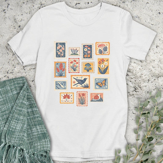 Stepping Green T-Shirt Colorful Stamps T-Shirt