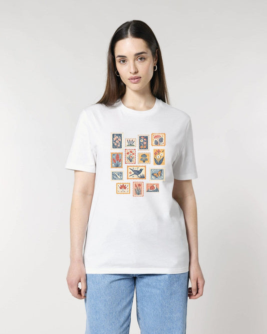 Stepping Green T-Shirt Colorful Stamps T-Shirt