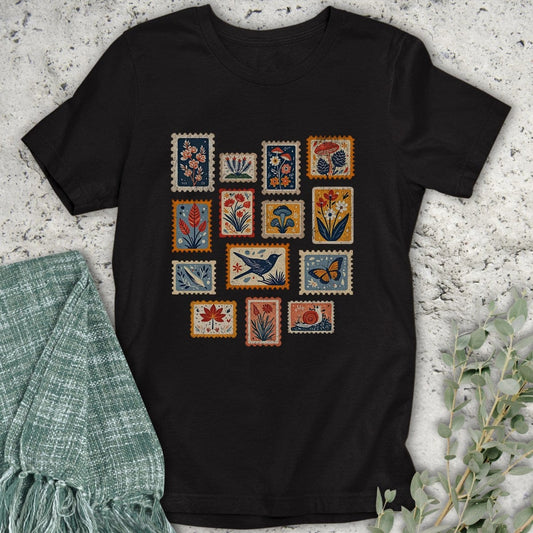 Stepping Green T-Shirt Colorful Stamps T-Shirt