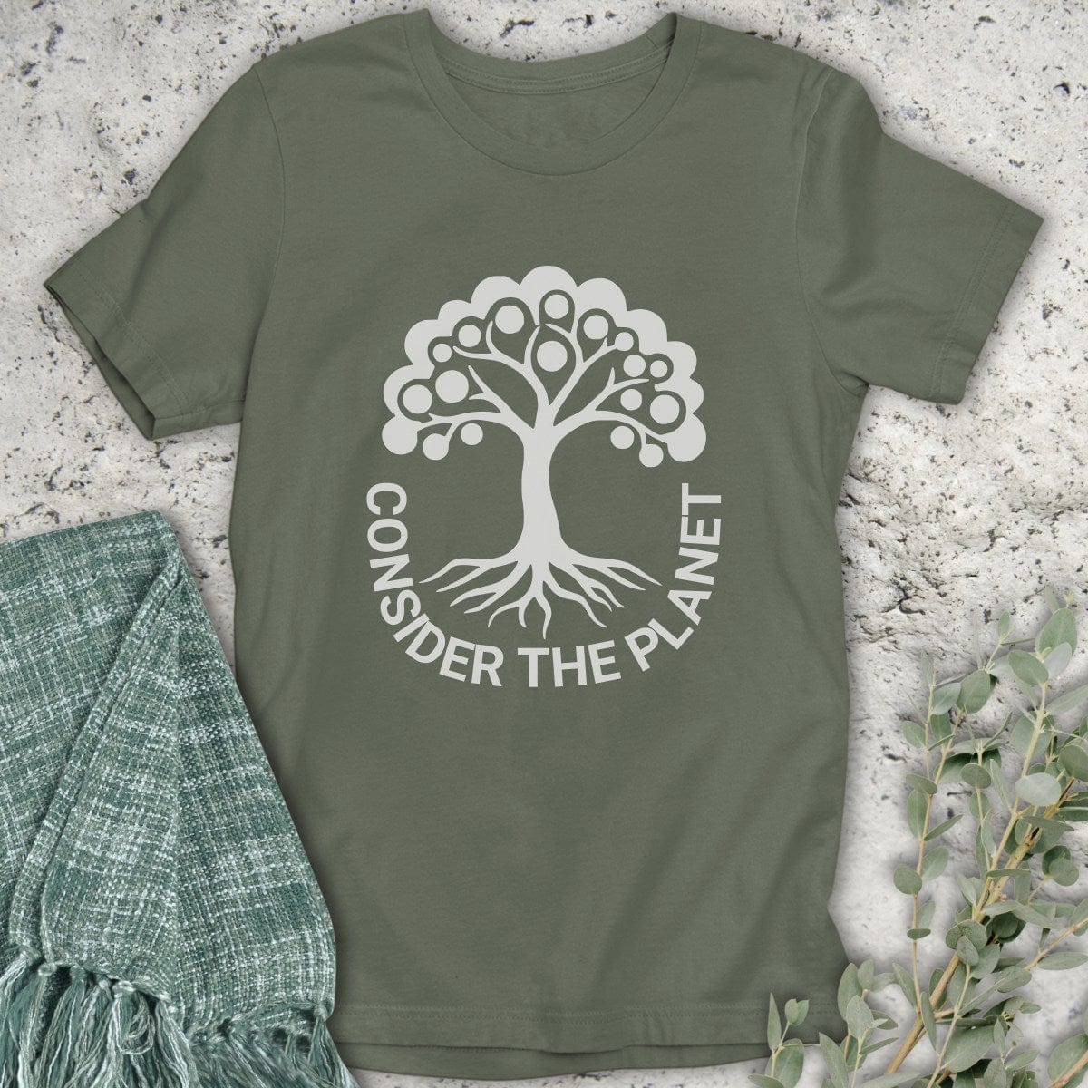 Stepping Green T-Shirt Consider The Planet T-Shirt