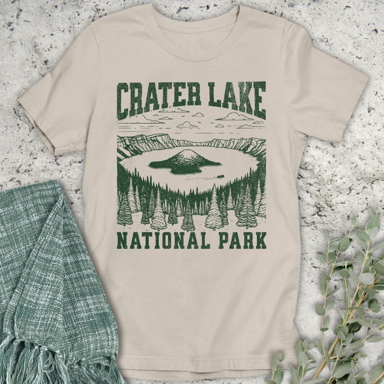Stepping Green T-Shirt Crater Lake T-Shirt