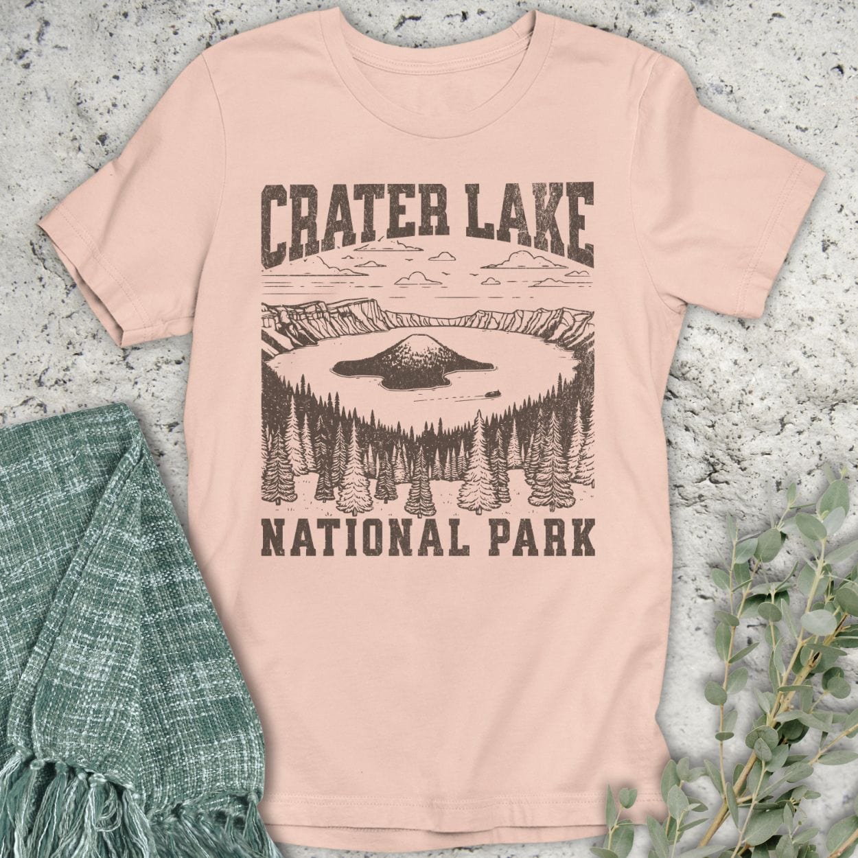 Stepping Green T-Shirt Crater Lake T-Shirt