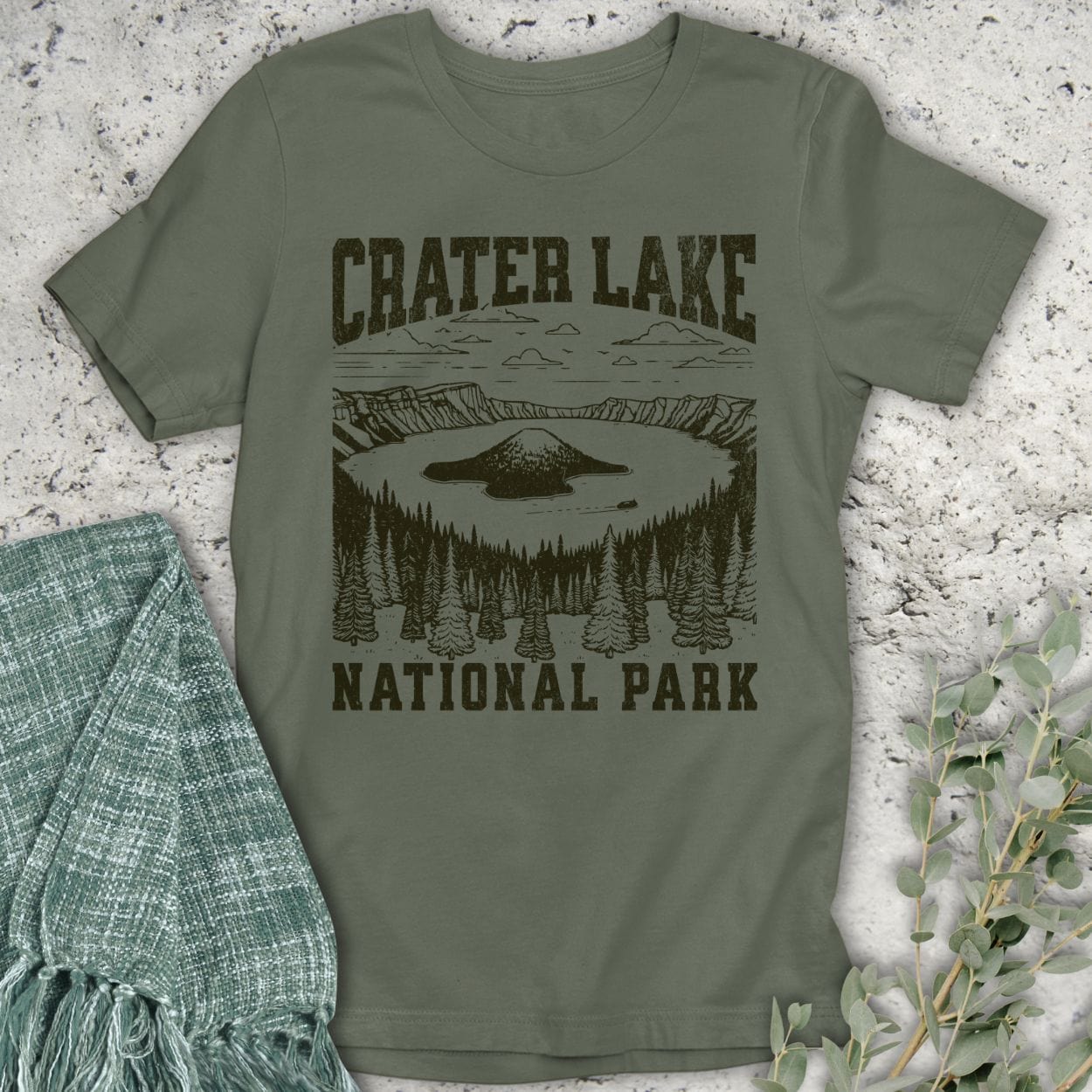 Stepping Green T-Shirt Crater Lake T-Shirt