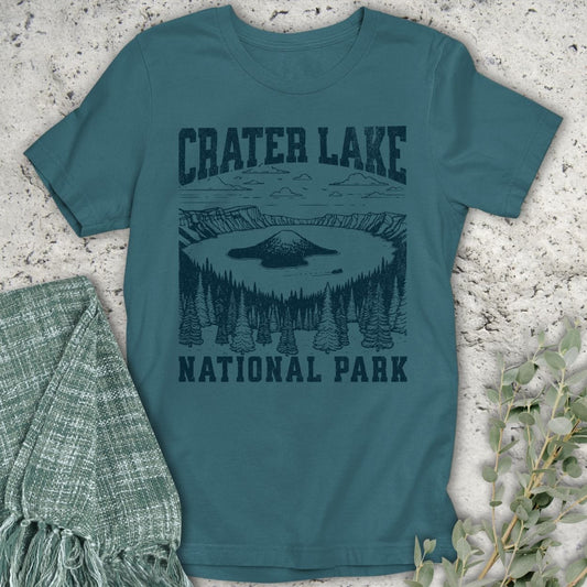 Stepping Green T-Shirt Crater Lake T-Shirt