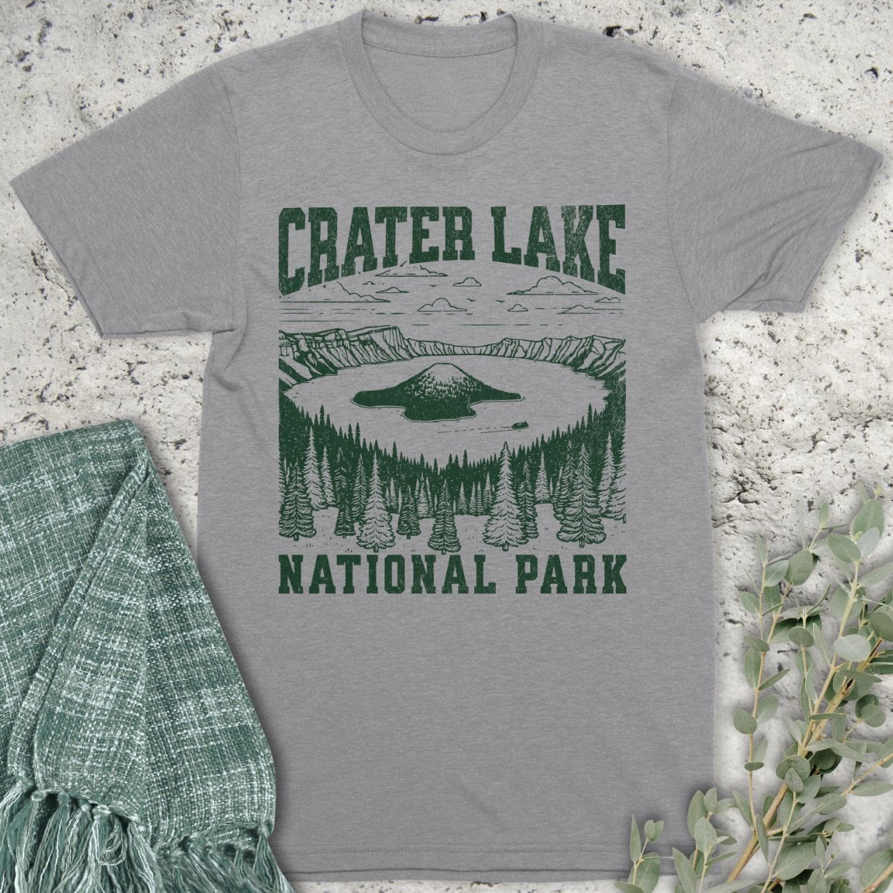 Stepping Green T-Shirt Crater Lake T-Shirt