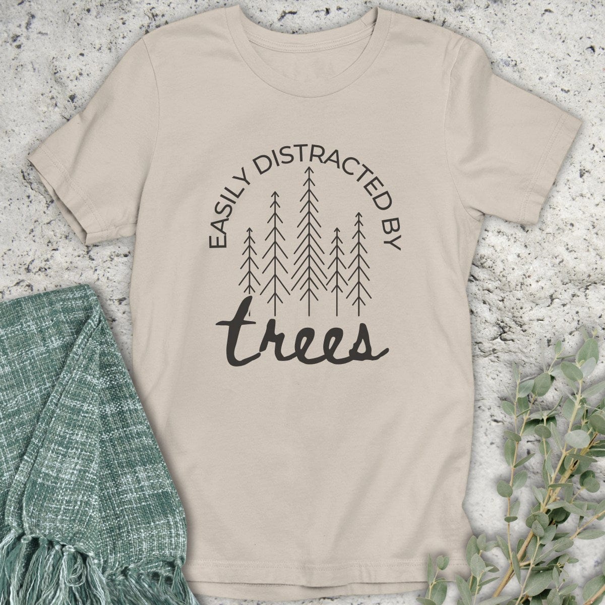 Stepping Green T-Shirt Distracted by Trees T-Shirt