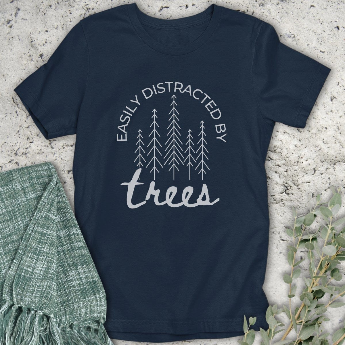 Stepping Green T-Shirt Distracted by Trees T-Shirt