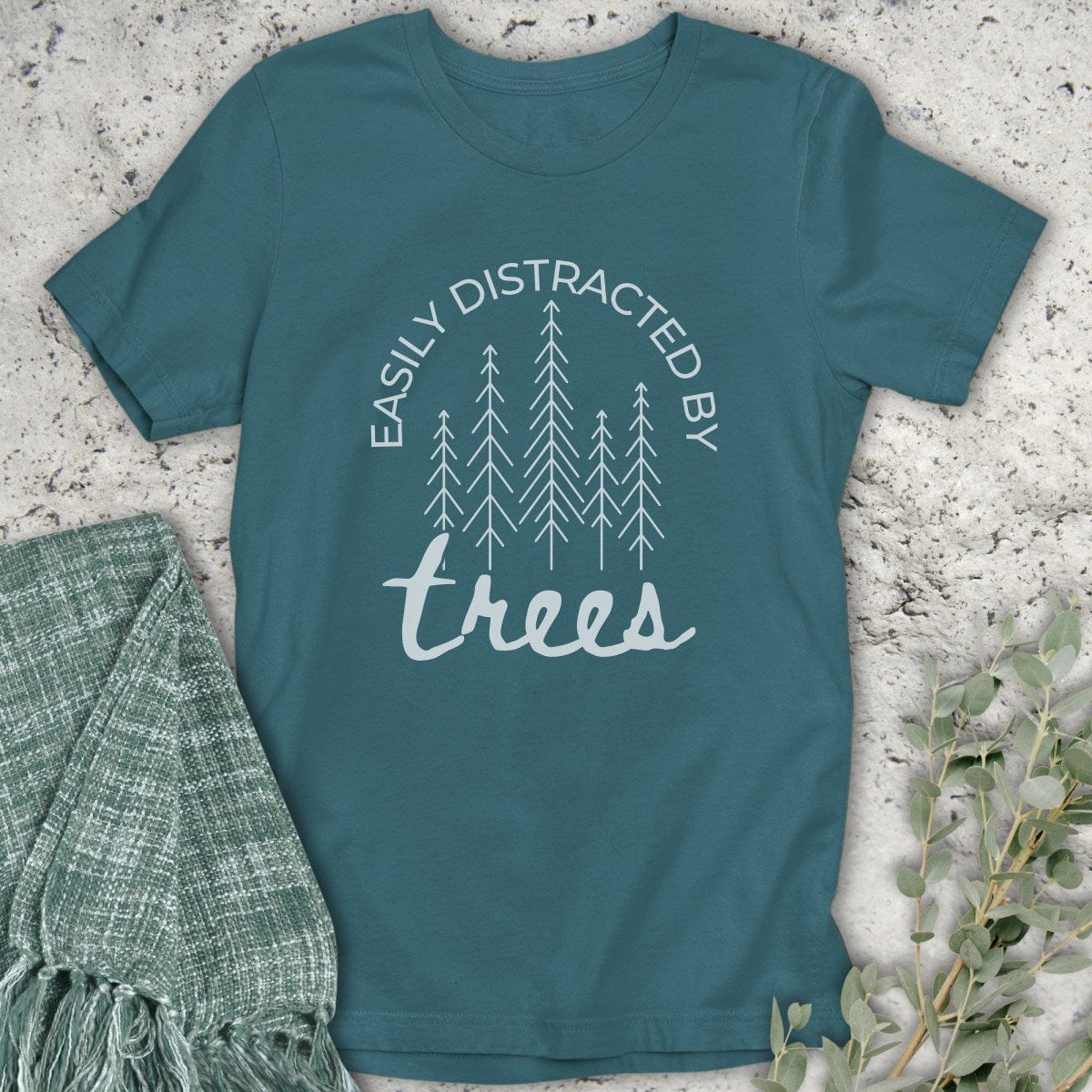 Stepping Green T-Shirt Distracted by Trees T-Shirt