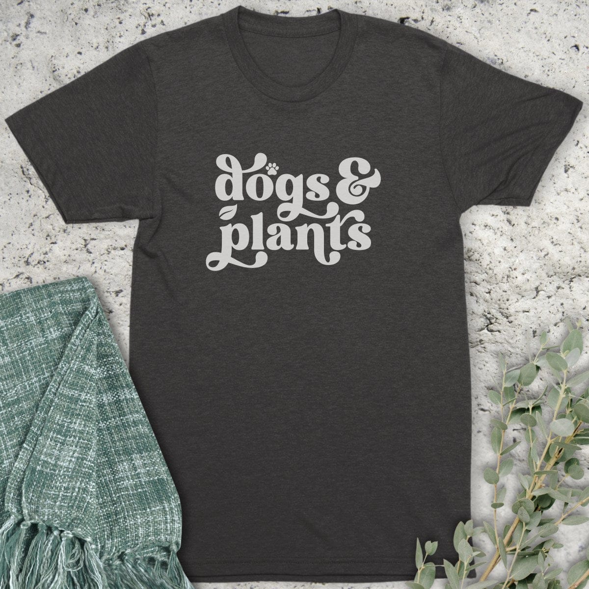 Stepping Green T-Shirt Dogs and Plants Organic T-Shirt